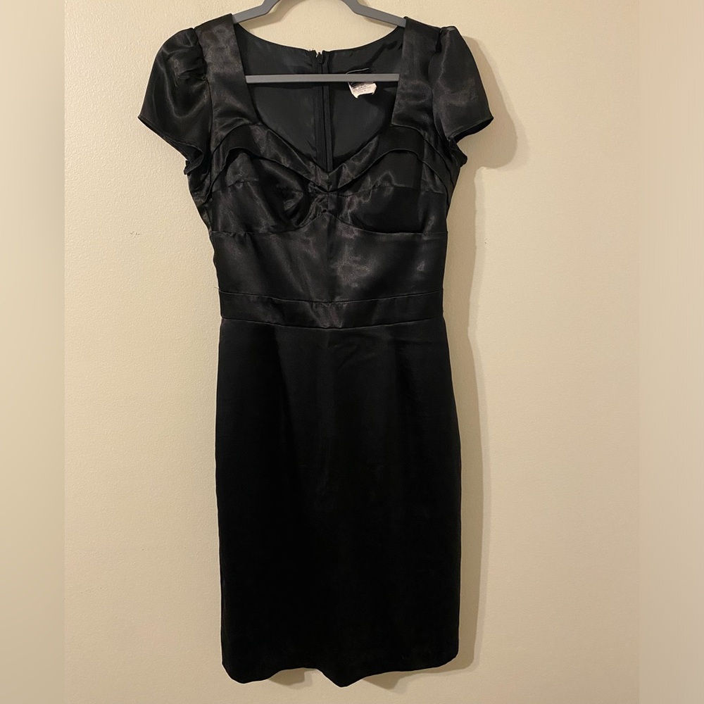 Womens Frederick’s Of Hollywood Black Silk Style Slip Dress Made In USA Size 4
